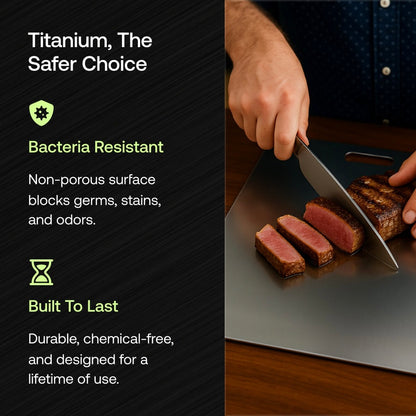 TitanPro™ Certified Pure Titanium Cutting Board