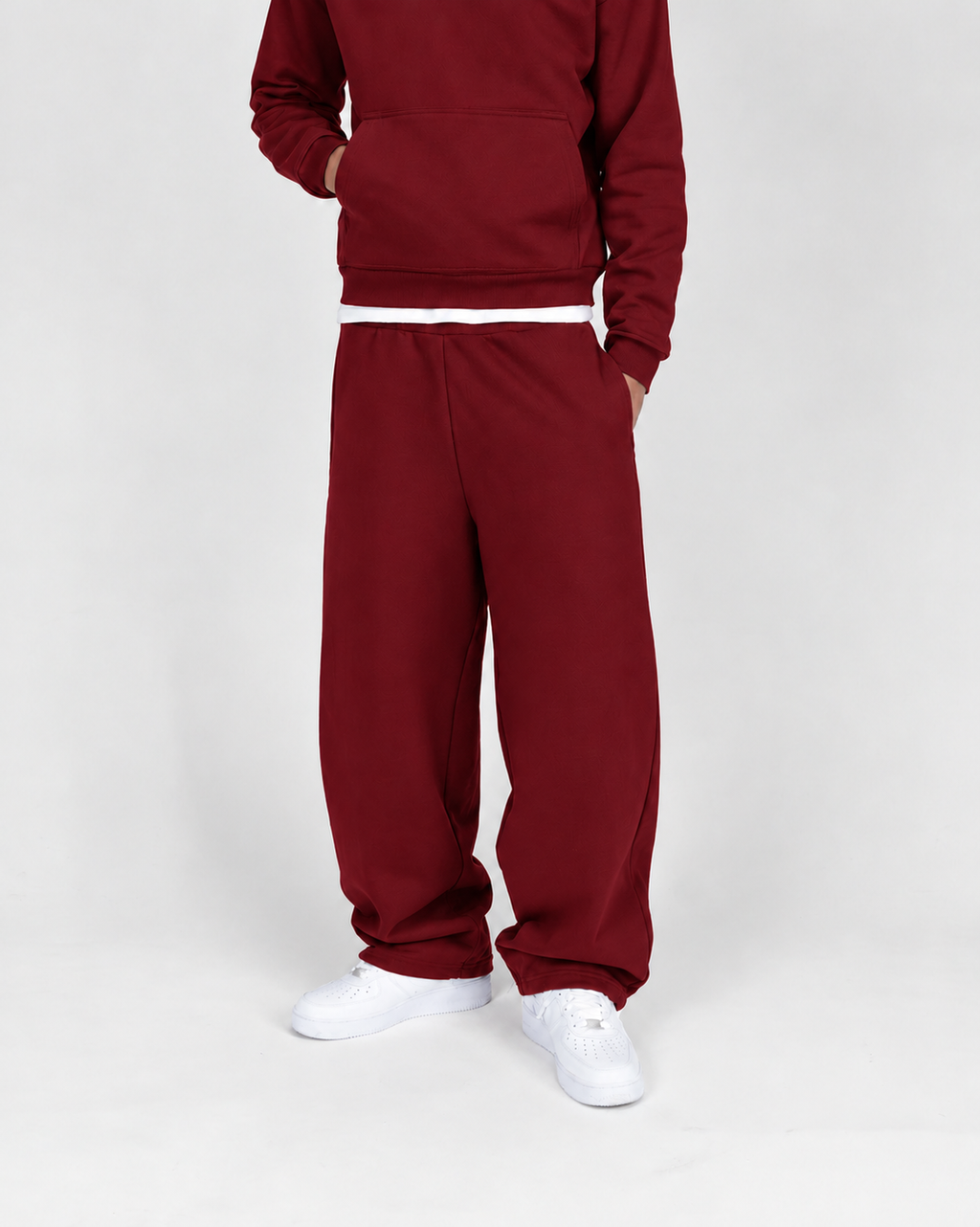 BAGGY SWEATPANTS - BURGUNDY